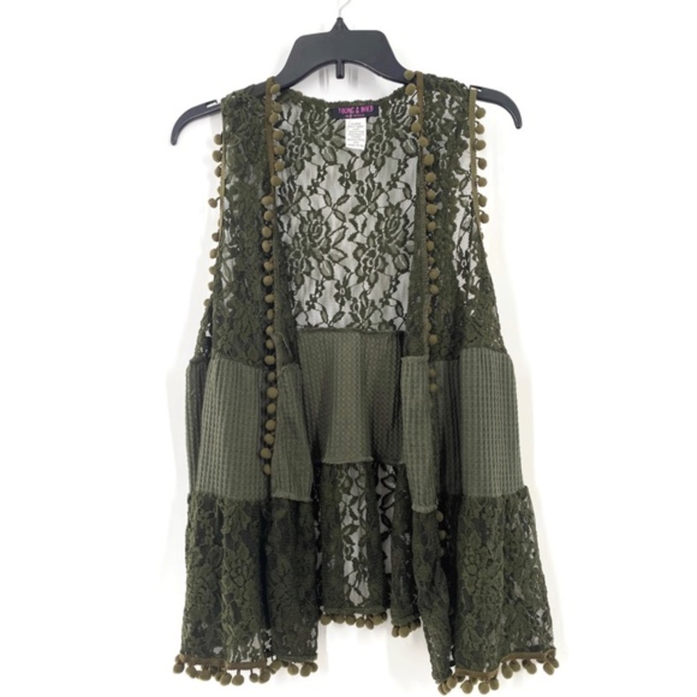New with tags! Boho Vintage lace Pom Pom Vest - Picture 11 of 11